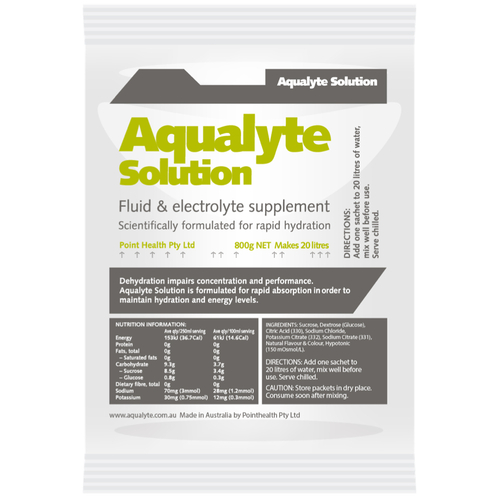 PH032 AUS Aqualyte hydration drink 5x 800g sachets LEMON LIME flavour