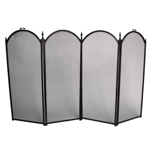 FS32-4 Light weight 77cm high Black 4 panel Steel Fire Screen