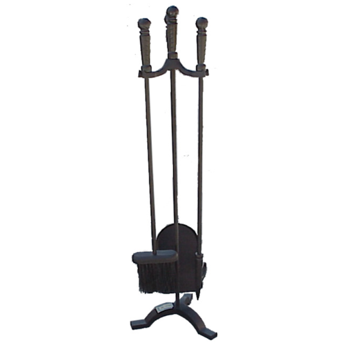 FPT041 Black 3 piece long Fire Place Tool set on 72cm Stand