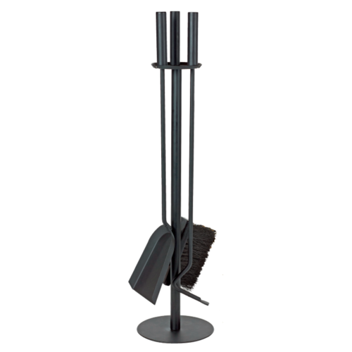 FPT038 Black 3 piece long Fire Place Tool set on 57cm Stand