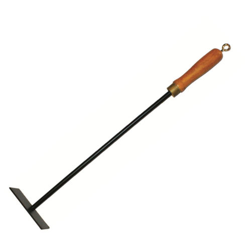 FPT027 Black Tongio Forging Steel Fireside Scraper w Wood handle