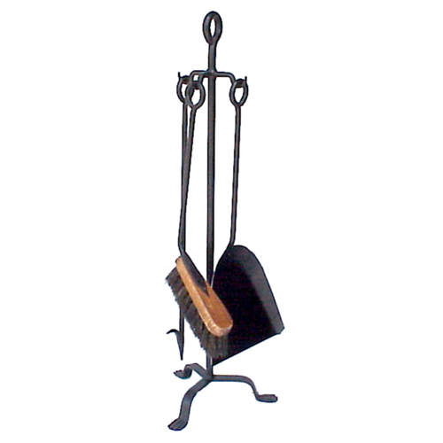 FPT019 Black DELUXE Tongio Forging 3 piece Fire Tool set on 72cm Stand
