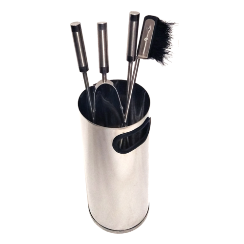FTS022 Stainless Steel 4 piece Fire Tool set with 35cm H bucket