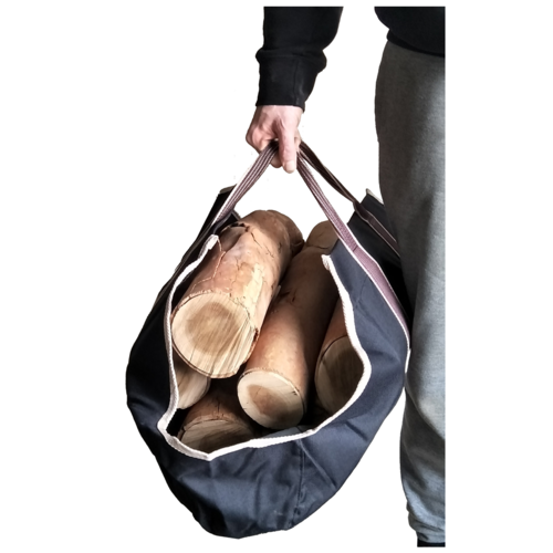 WC017 93cm Black Canvas Tote Bag 50kg capacity Carry firewood, kindling