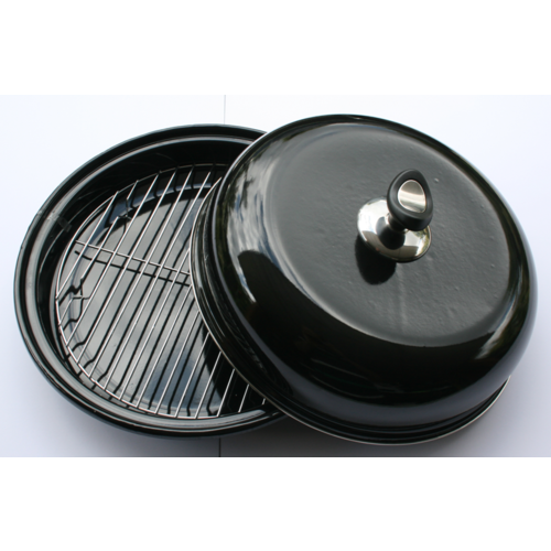 BBQP01 33cm dia BBQ Hot Food Warmer Server Platter w Chrome rack