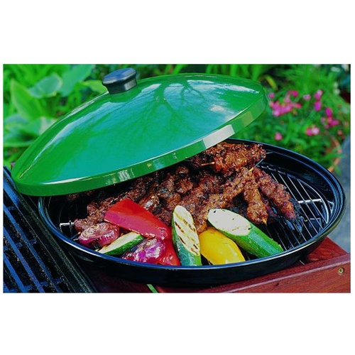 BBQP02 41cm dia 14cm H BBQ Supa Hot food warmer Server Platter; Green