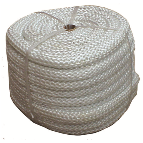 WBA011 25m of White 9mm dia Fibreglass Rope seal for oven, stove, wood heater door