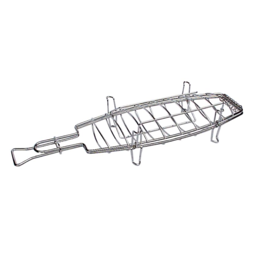 Chrome Whole Fish BBQ Grill Rack; 38cm L; Can cook vertically; Can flip