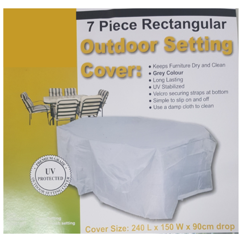 OFC902 155gsm Waterproof 240x150cm; Outdoor Furniture Setting Cover; Light Grey