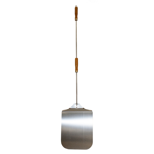 PZ311 Pizza Oven Spatula,1000mm L, 300mm W x 430mm L blade, Grade 304 stainless steel, wooden handle and sliding grip