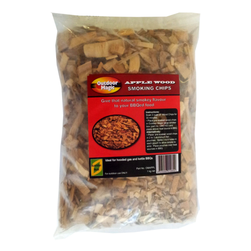 SF301 BBQ Smoking Grilling Chips 1kg Apple flavoured; Strong sweet fruity smoke, use with smoker box