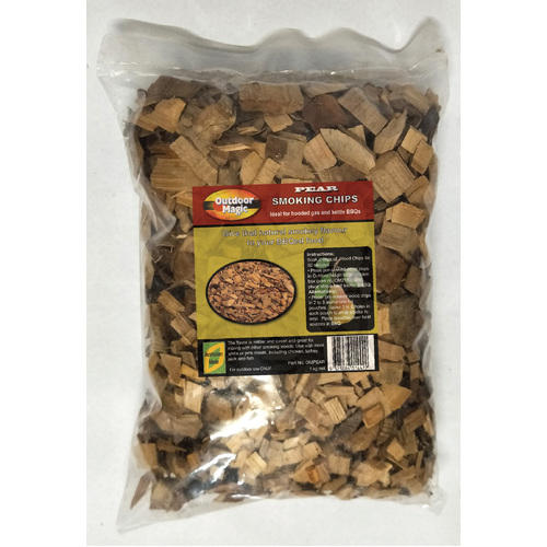 SF314 Smoking Grilling Chips 1kg PEAR flavoured; Beautifully light sweet smoke flavour, use with smoker box