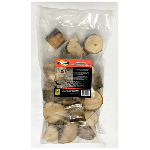 SF413 Smoking Grilling Chunks 10kg PEACH flavoured; Lightly sweet, mild smokey flavour, use with smoker box
