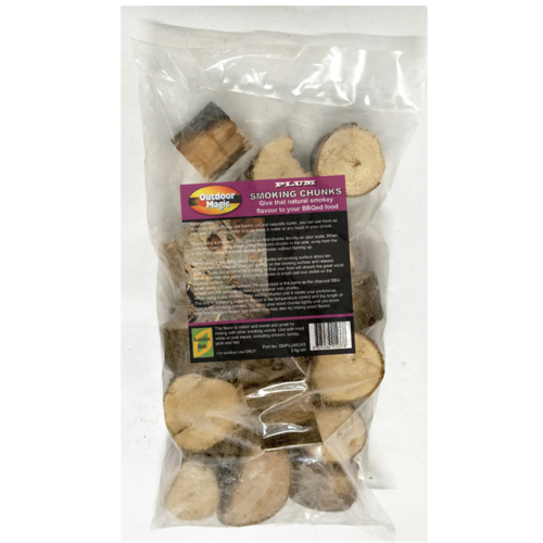 SF415 Smoking Grilling Chunks 3kg PLUM flavoured; Sweet mild smokey flavour, use with smoker box