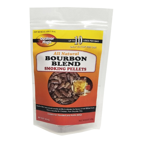 SF152 Outdoor Magic Smoking Grilling Pellets 450g BOURBON flavoured Smooth smoke profile