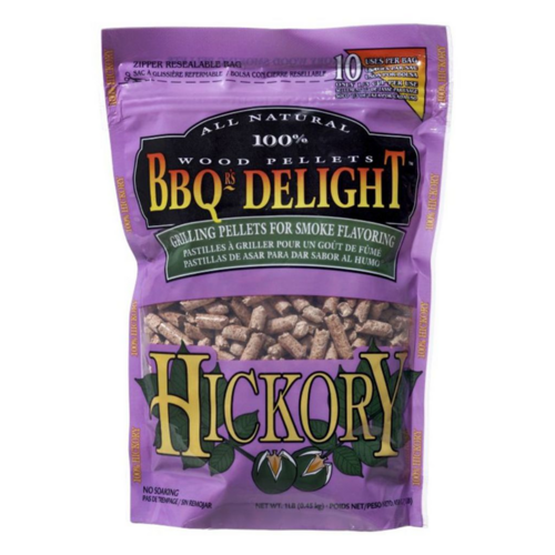 SF103 BBQrs Smoking Grilling Pellets 450g HICKORY flavoured; Bacon-flavoured smoke; Most popular, use with smoker box
