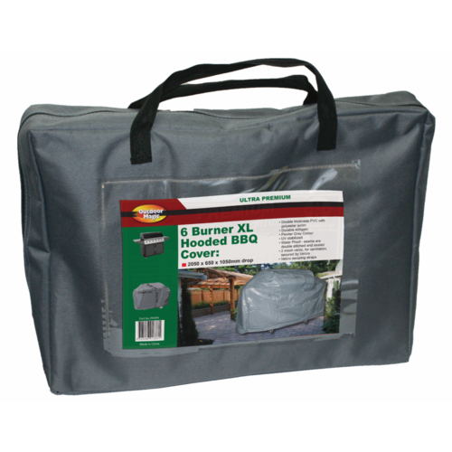 BQC005  65x205cm; Ultra Premium Hooded BBQ Cover; Pewter Grey