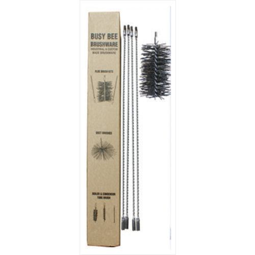 CFC009 360cm/12' Flue Cleaning Kit w 125mm/5 inch Gal Crimp Brush Head