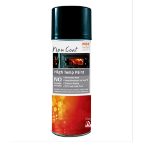 WBA033 350ml Black High Temperature Spray Can Paint to 500 C 